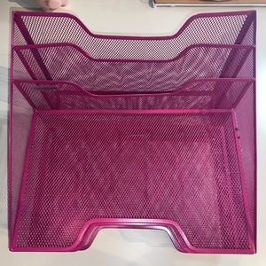 Pink desk top organizer